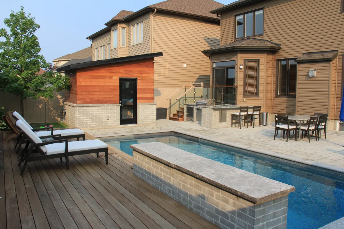 Mickelberry pool, Ipe deck, cabana and dining terrace