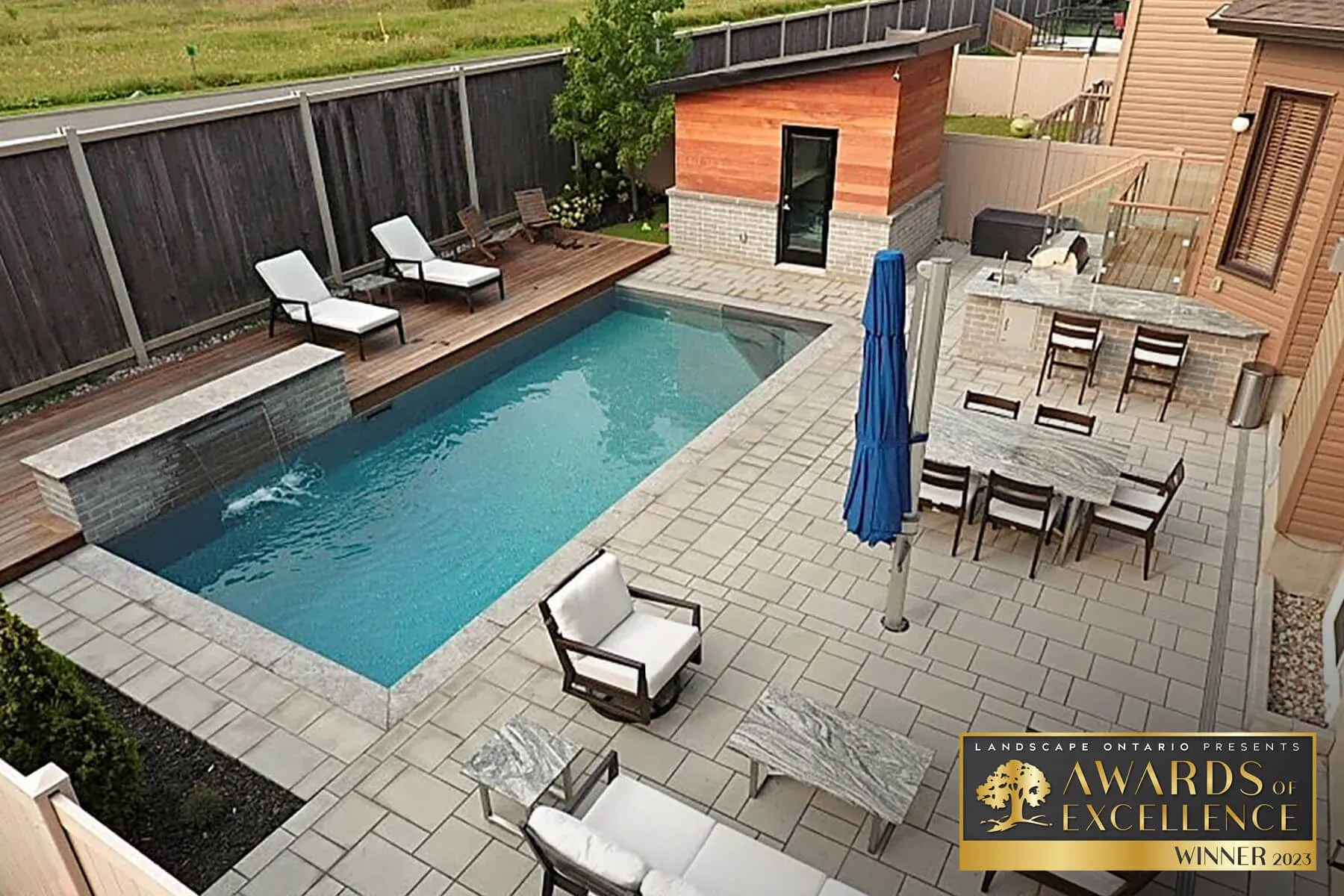 Mickelberry Hangout pool, Ipe deck and outdoor living area