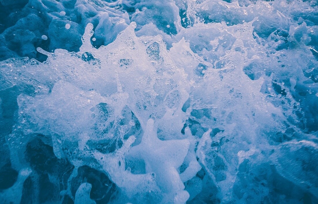 Close up of bubbles forming from jets in a hot tub