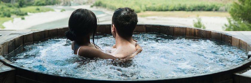 Couple in a hot tub