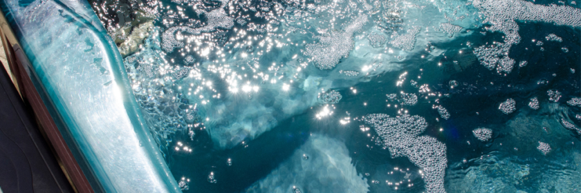 view from above a hot tub with jets on